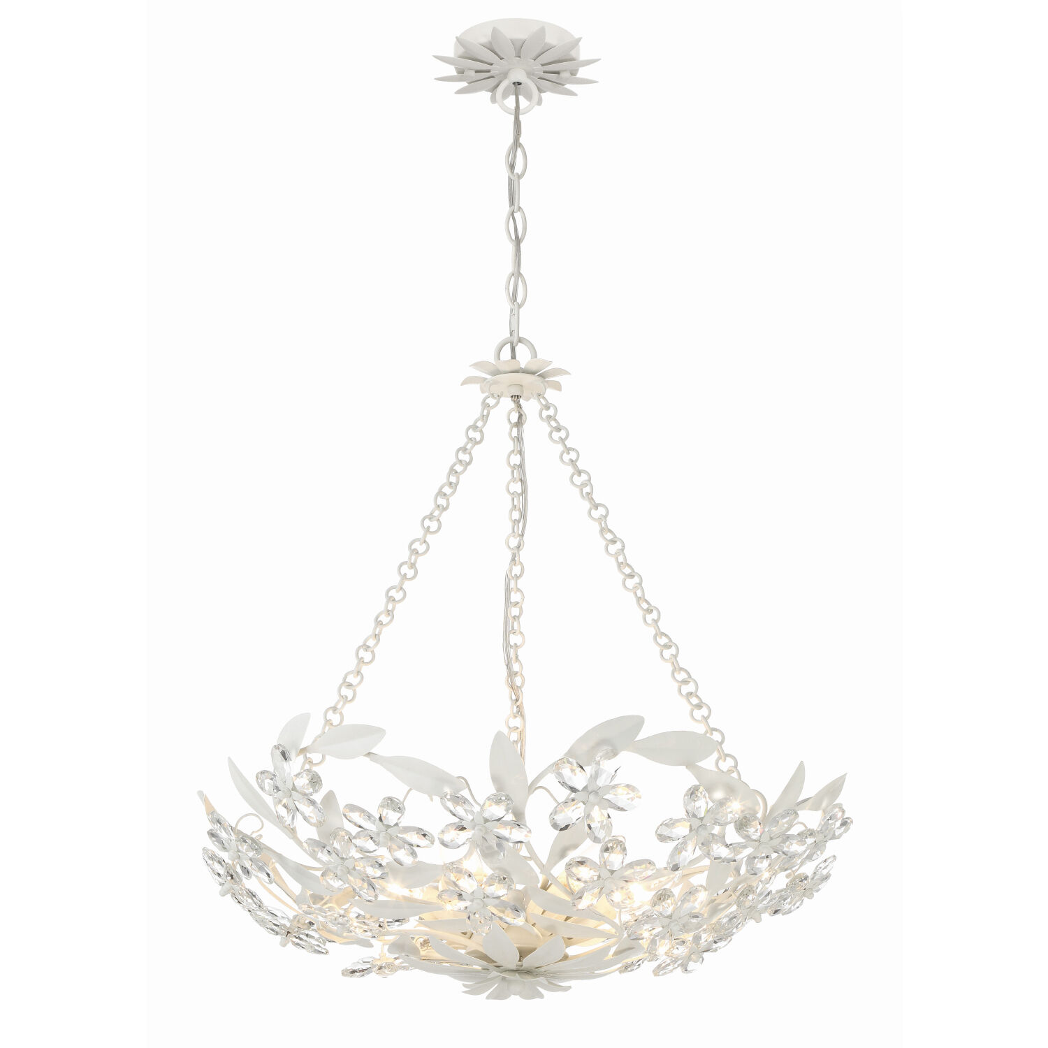 Marselle 6 Light 24 inch Matte White Chandelier Ceiling Light