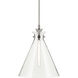 Laria 1 Light Polished Nickel Pendant Ceiling Light in Clear
