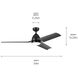 Fit 54 inch Satin Black with Satin Natural Black Blades Ceiling Fan