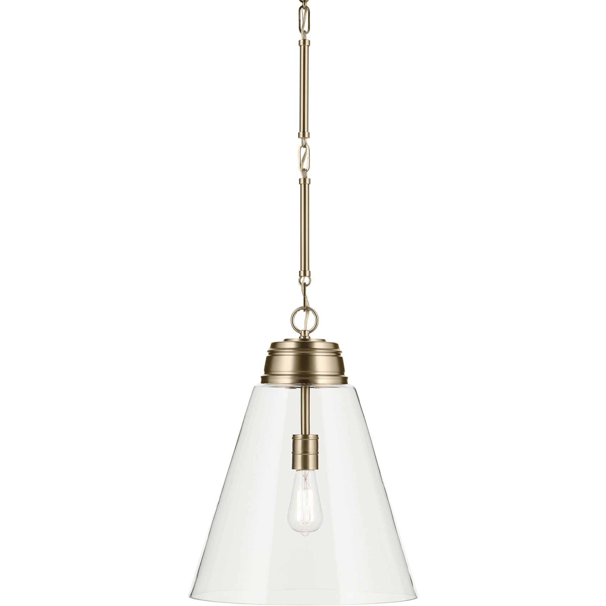 Marsailli 1 Light Champagne Bronze Pendant Ceiling Light, Large