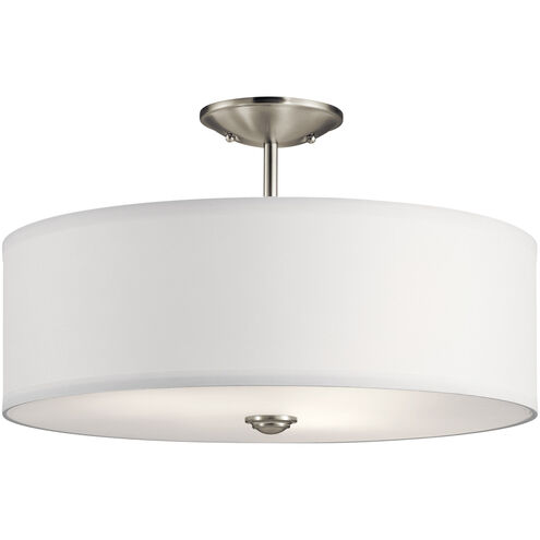 Shailene 3 Light 18 inch Brushed Nickel Semi Flush Light Ceiling Light
