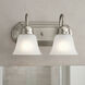 Independence 2 Light 12 inch Brushed Nickel Wall Mt Bath 2 Arm Wall Light