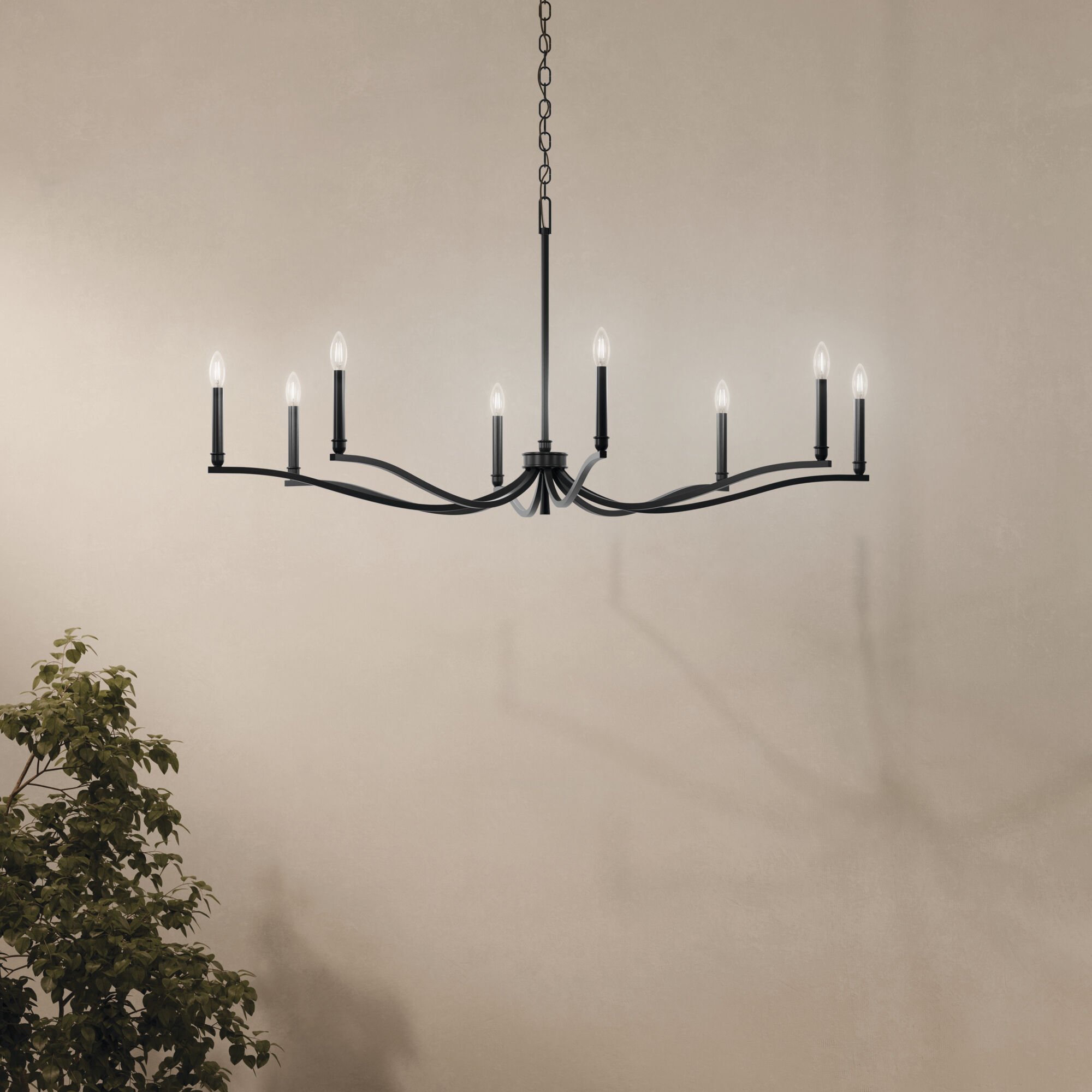 Malene 8 Light Black Chandelier Ceiling Light, 1 Tier Large