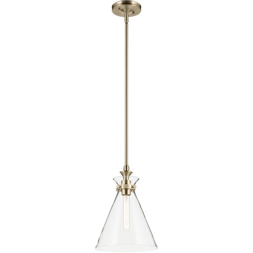 Laria 1 Light Champagne Bronze Pendant Ceiling Light in Clear
