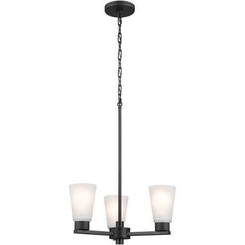 Stamos 3 Light Black Chandelier Ceiling Light, Small, 1 Tier