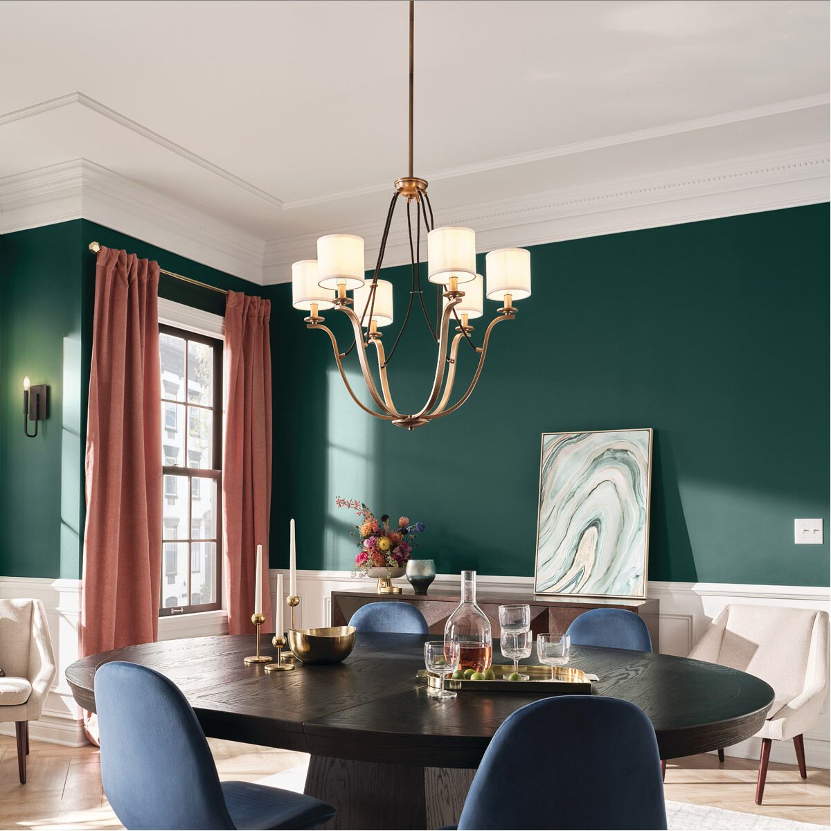 Thisbe 6 Light 27.5 inch Natural Brass Chandelier 1 Tier Medium Ceiling Light, 1 Tier Medium