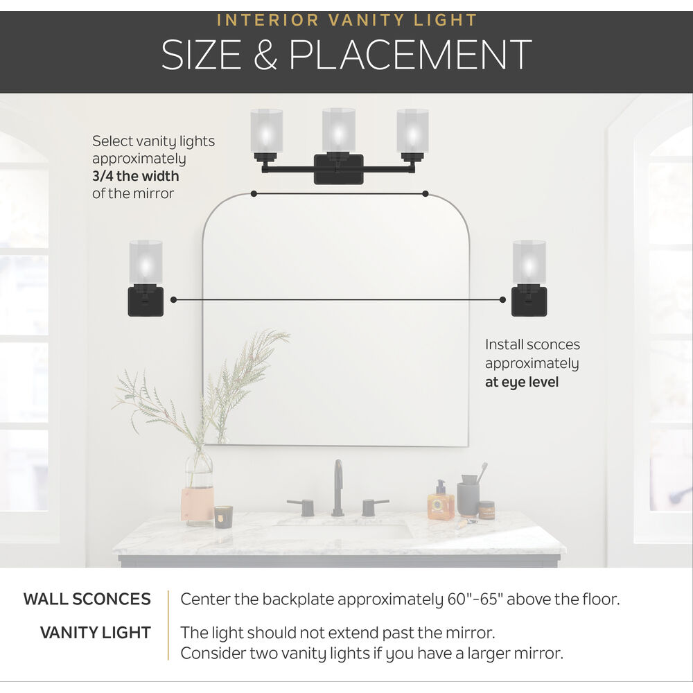 Bathroom vanity light with large backplate on sale