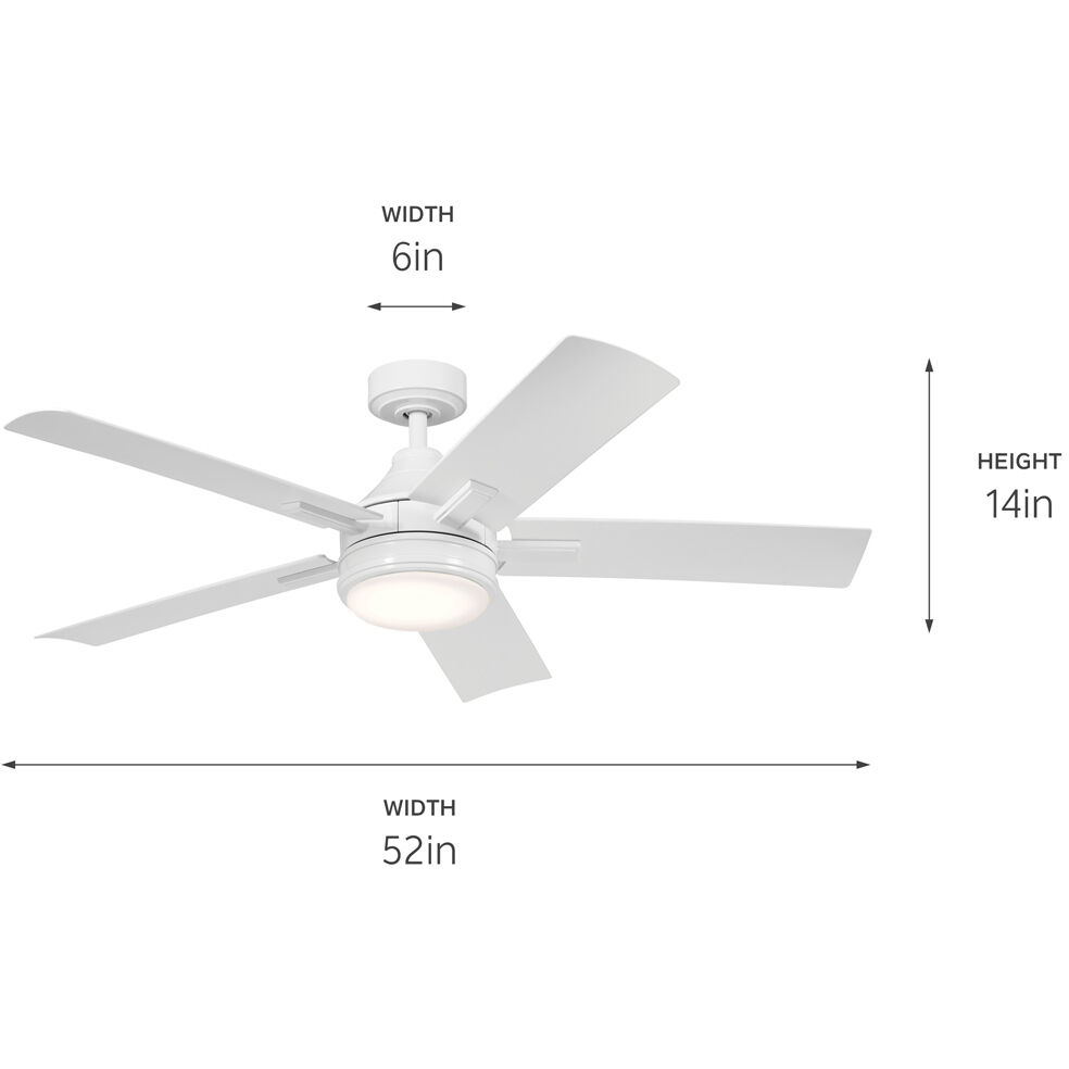 Tide 52 inch White Ceiling Fan