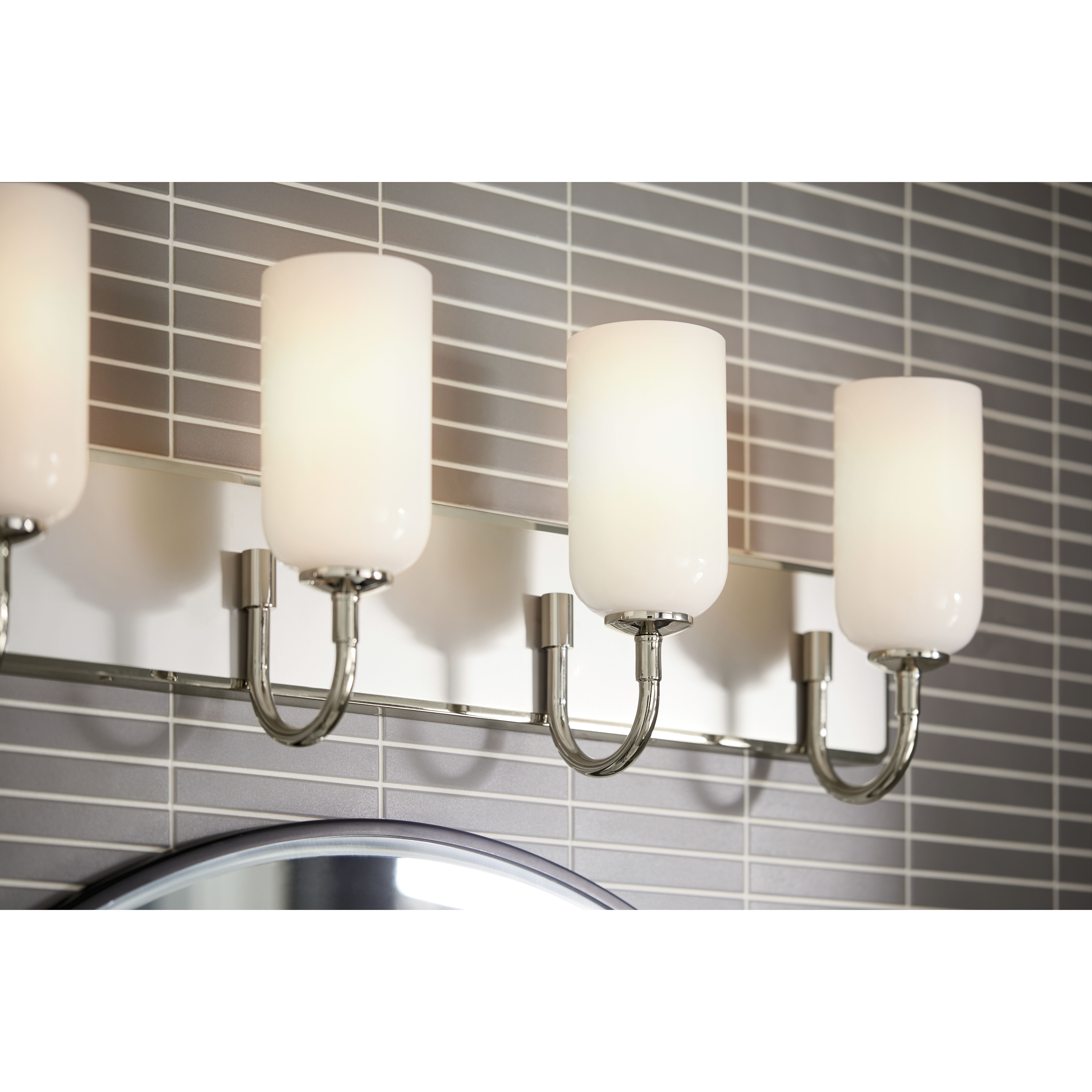 Solia LED 32 inch Polished Nickel with Satin Nickel Bathroom Vanity Light Wall Light
