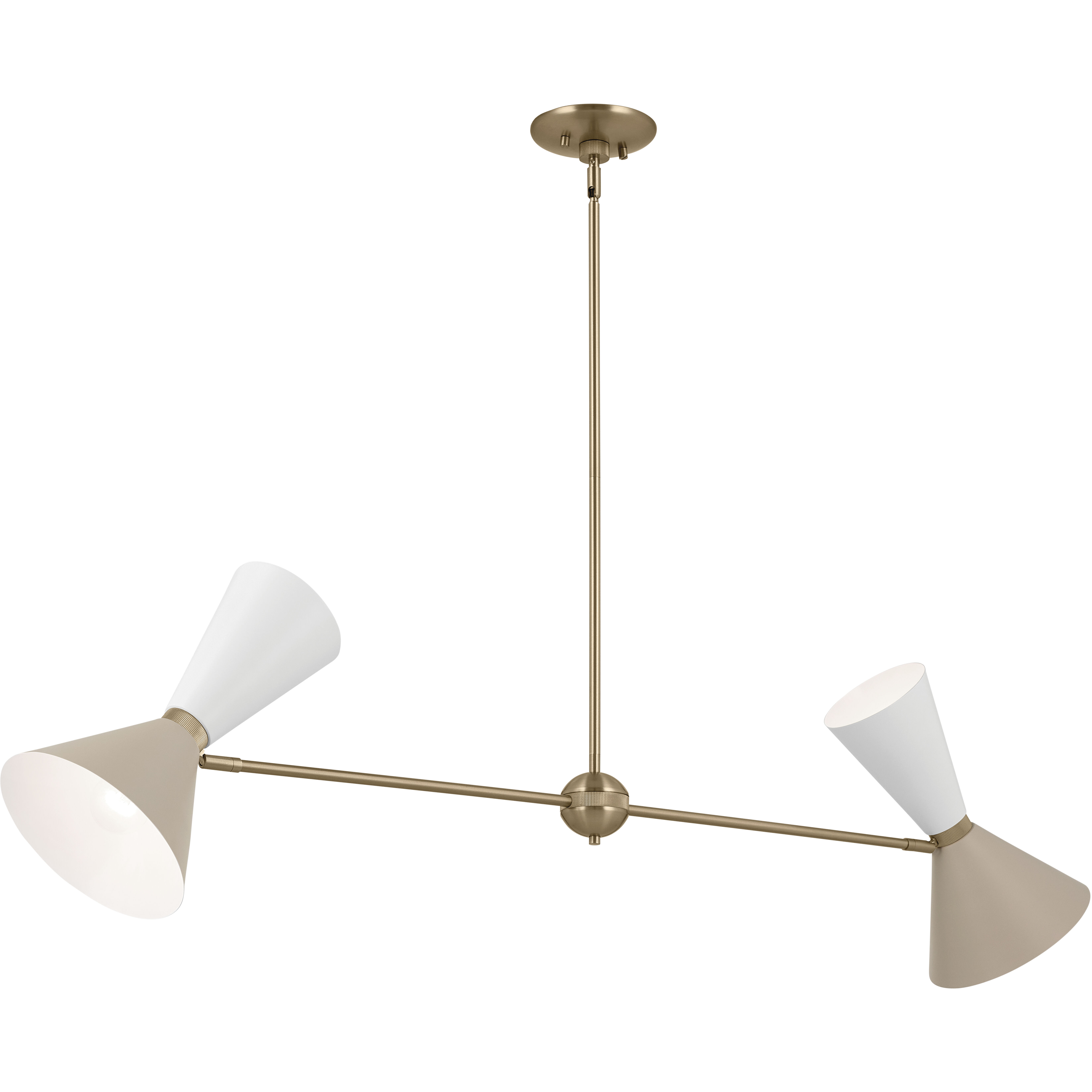 Phix LED 8.75 inch Champagne Bronze with Greige and White Chandelier Linear Ceiling Light
