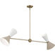 Phix LED 48 inch Champagne Bronze with Greige and White Linear Chandelier Ceiling Light