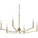 Malene 6 Light Champagne Bronze Chandelier Ceiling Light, 1 Tier Small