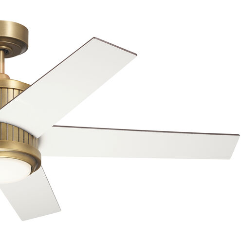 Brahm 48 inch Natural Brass with Walnut/White Blades Ceiling Fan