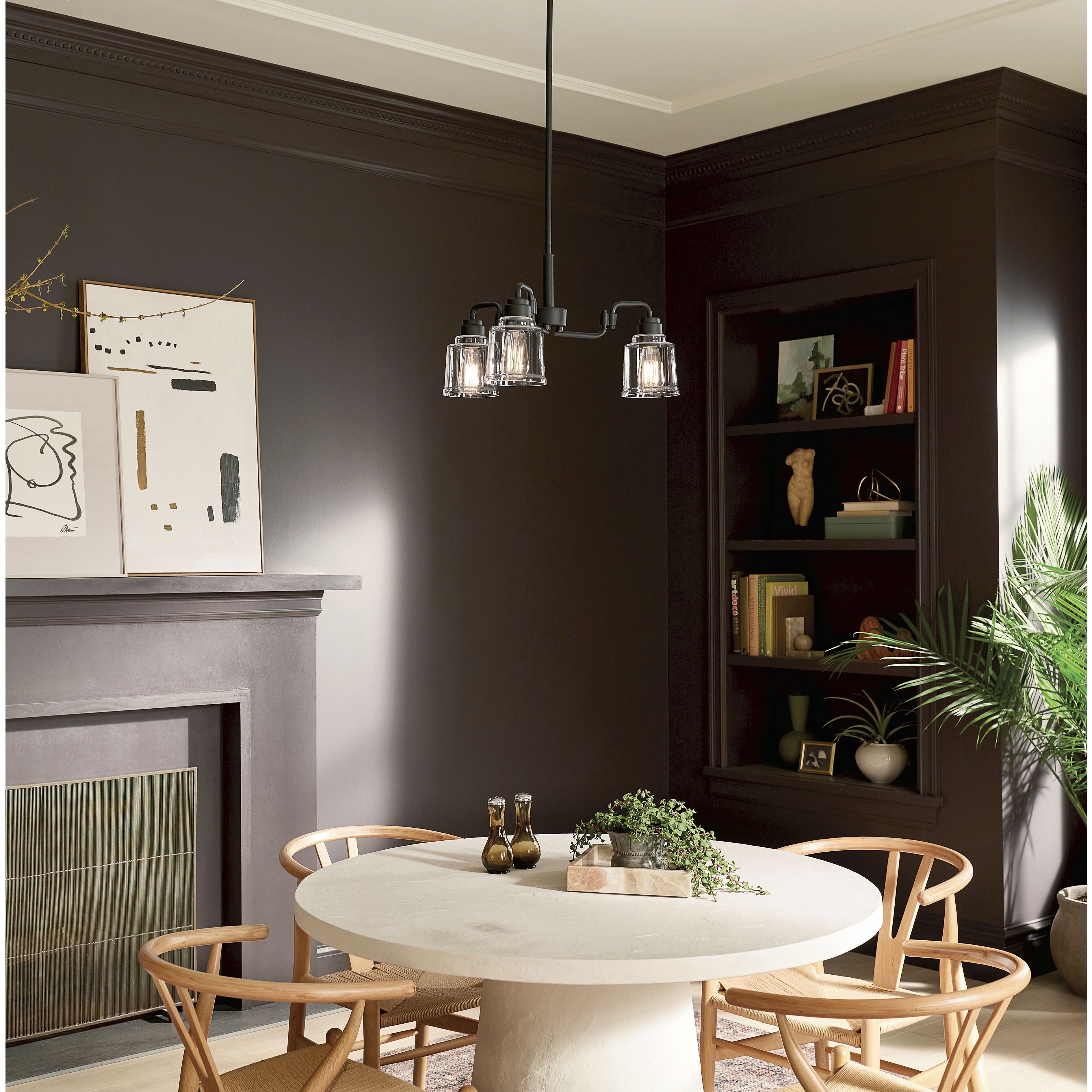 Aivian 3 Light 22.75 inch Black Chandelier Ceiling Light, Small