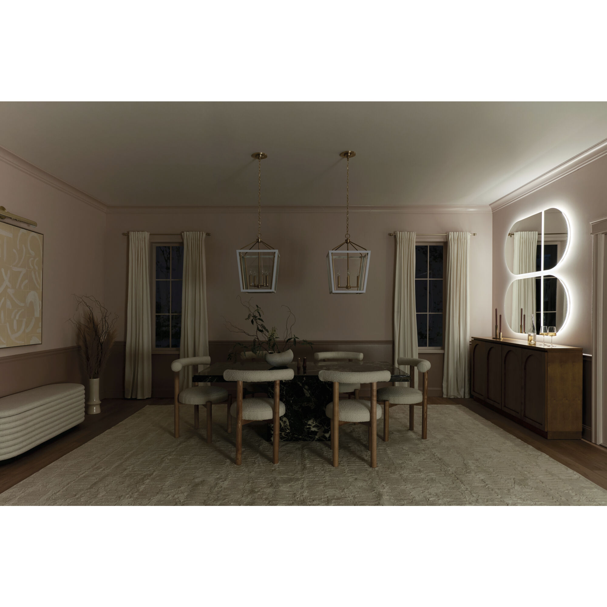 Delvin 4 Light 16 inch Champagne Bronze with White Foyer Pendant Ceiling Light