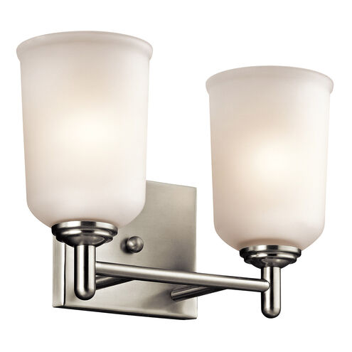 Shailene 2 Light 13 inch Brushed Nickel Wall Mt Bath 2 Arm Wall Light