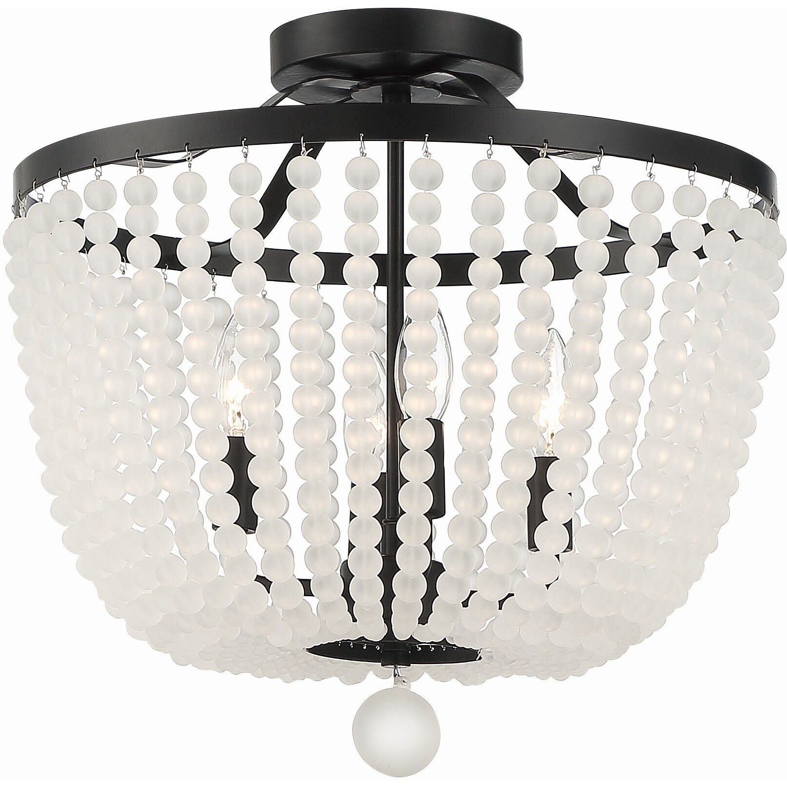 Rylee 4 Light 16.5 inch Matte Black Semi Flush Ceiling Light