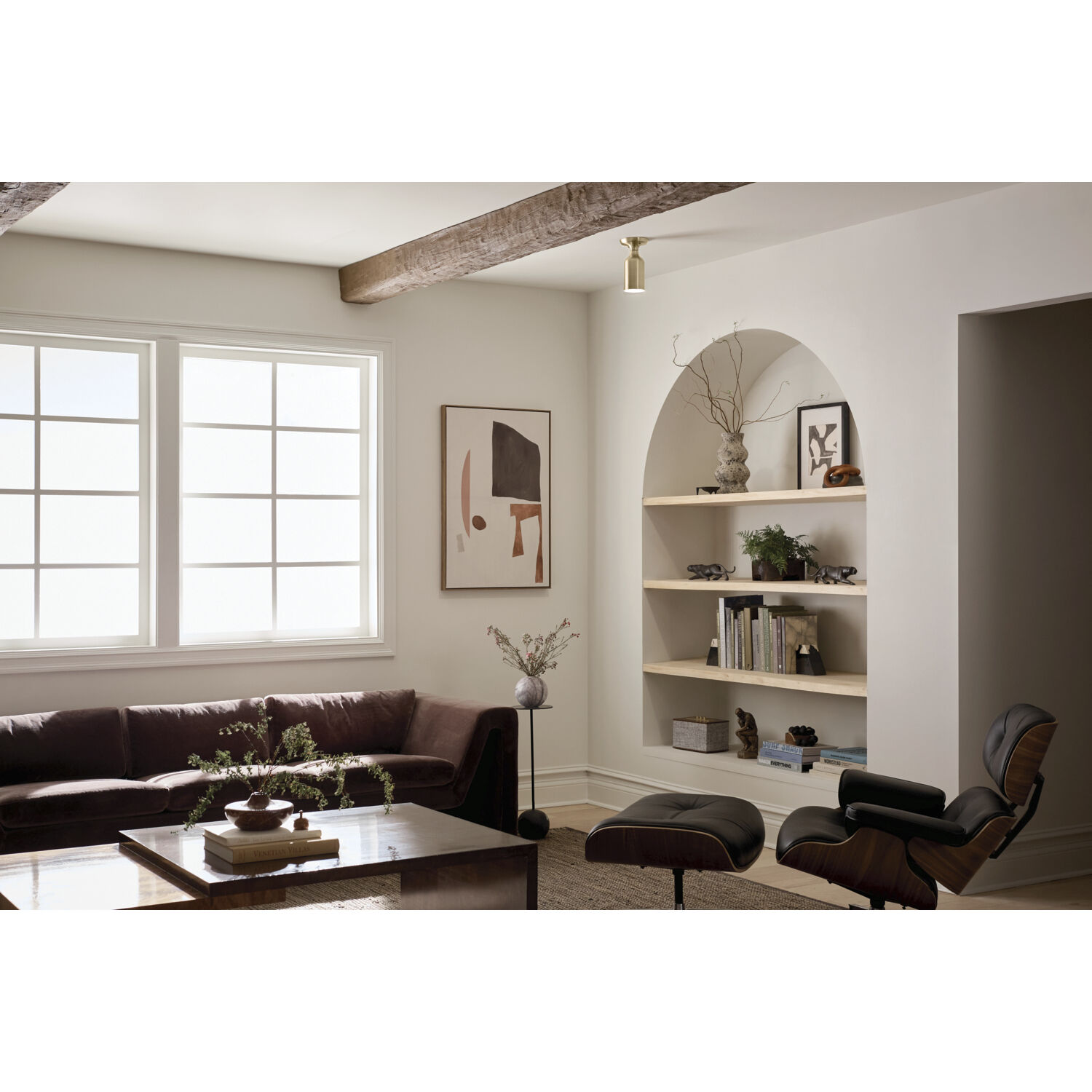 Sisu LED 5 inch Champagne Bronze Semi Flush Mount Ceiling Light