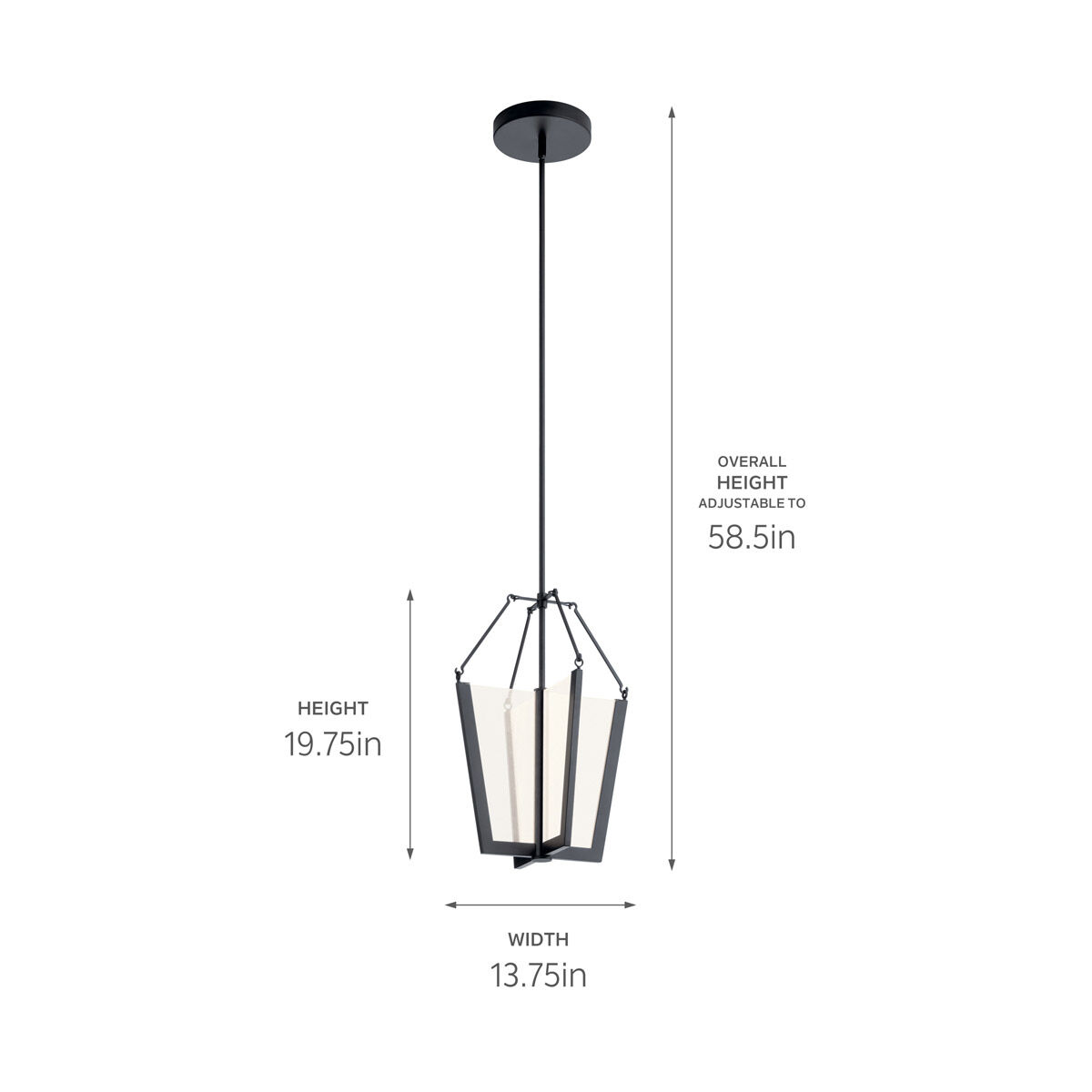 Calters LED 14 inch Black Pendant Ceiling Light
