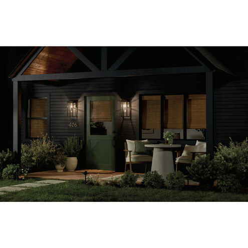 Hone 1 Light 18 inch Black Textured Outdoor Wall, Medium