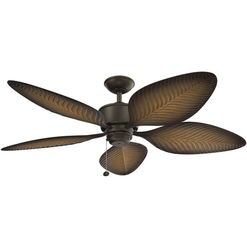 Nani 56 inch Satin Natural Bronze with Ivory with Walnut Blades Ceiling Fan