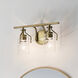 Everett 2 Light 16 inch Brushed Brass Bath Vanity Light Wall Light