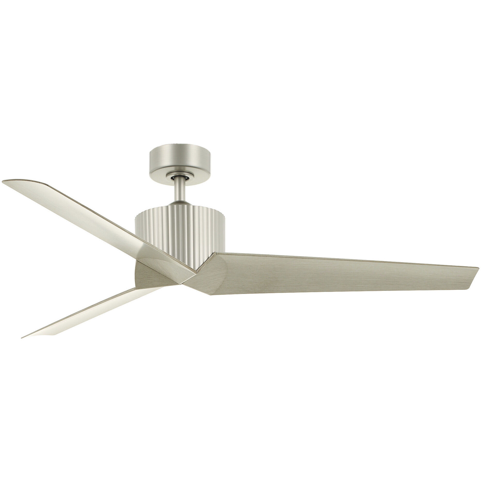 Almere 56 inch Brushed Nickel with Weathered White Walnut Blades Ceiling Fan