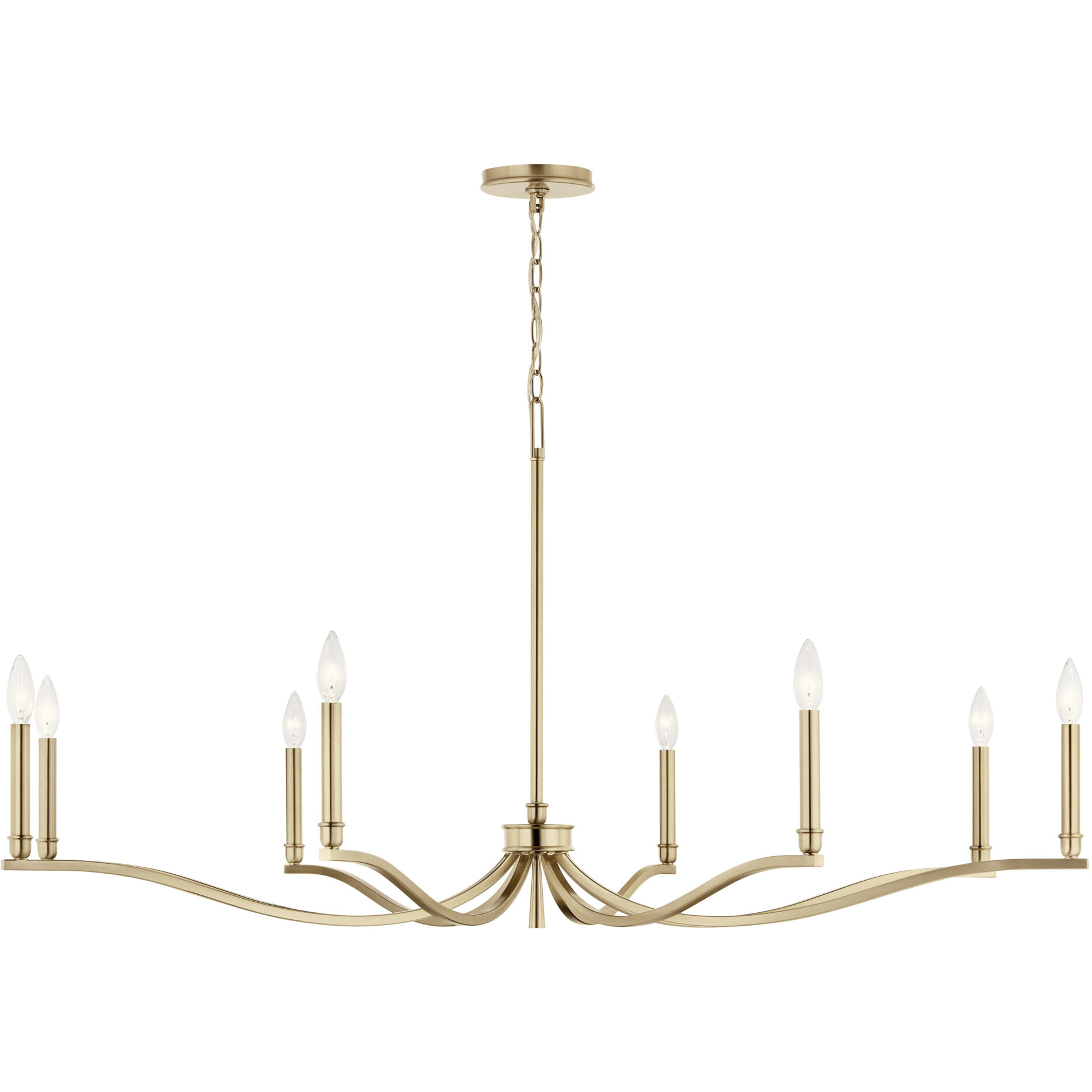 Malene 8 Light Champagne Bronze Chandelier Ceiling Light, 1 Tier Large