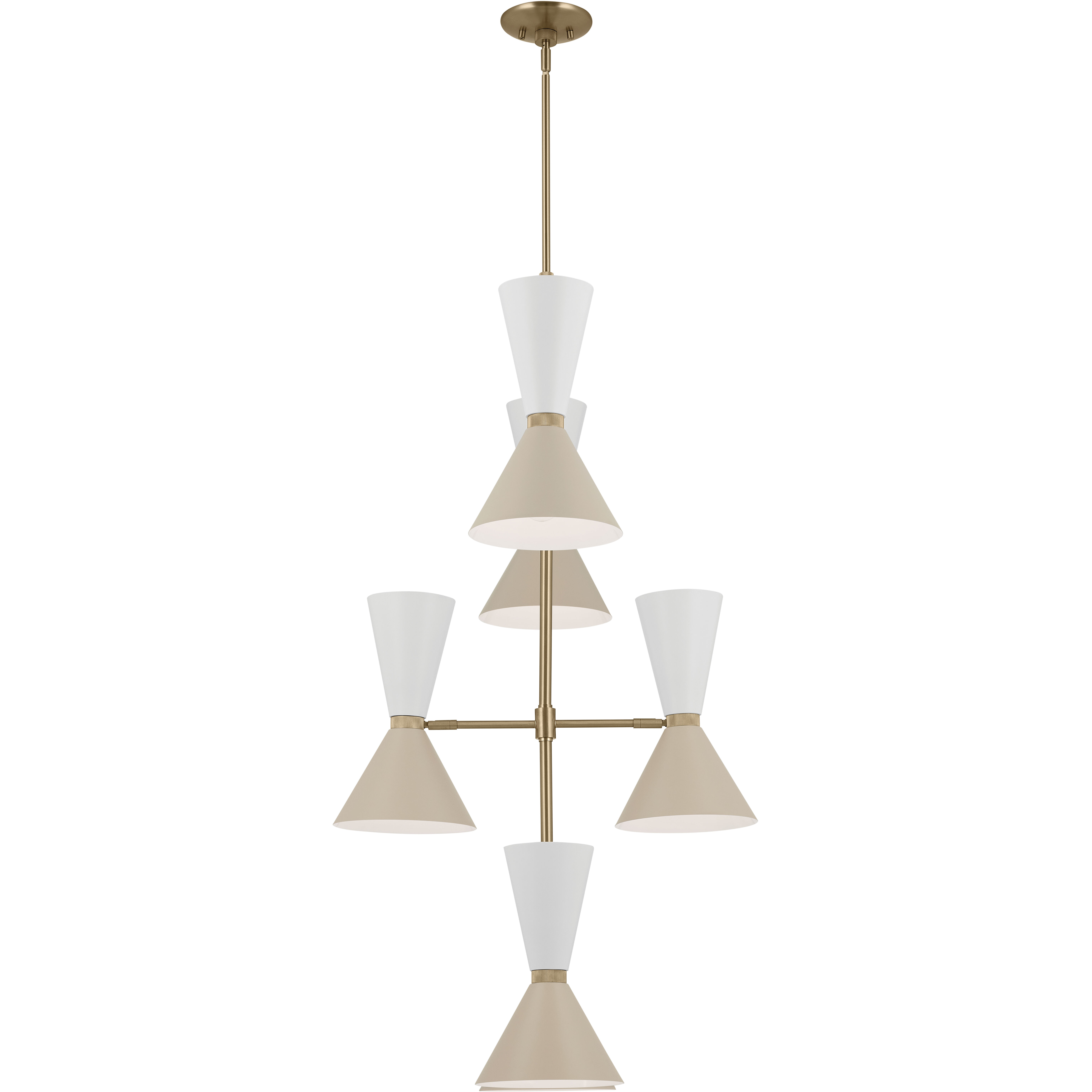 Phix LED 22.5 inch Champagne Bronze with Greige and White Foyer Chandelier Ceiling Light