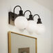 Hex LED 22.75 inch Black Bathroom Vanity Light Wall Light