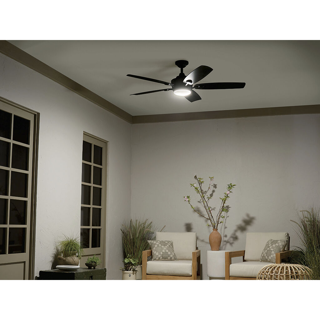 Tranquil 56 inch Satin Black with Black Blades Ceiling Fan