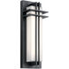 Manhattan LED 16 inch Textured Black Outdoor Wall, Small