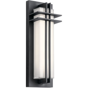 Manhattan LED 16 inch Textured Black Outdoor Wall, Small