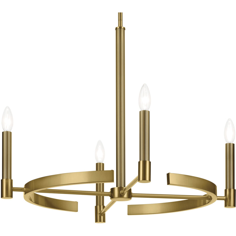 Tolani 4 Light Brushed Natural Brass Chandelier Ceiling Light
