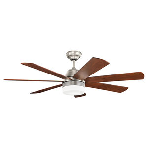 Ellys 56 inch Brushed Nickel with Silver Blades Ceiling Fan