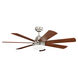 Ellys 56 inch Brushed Nickel with Silver Blades Ceiling Fan