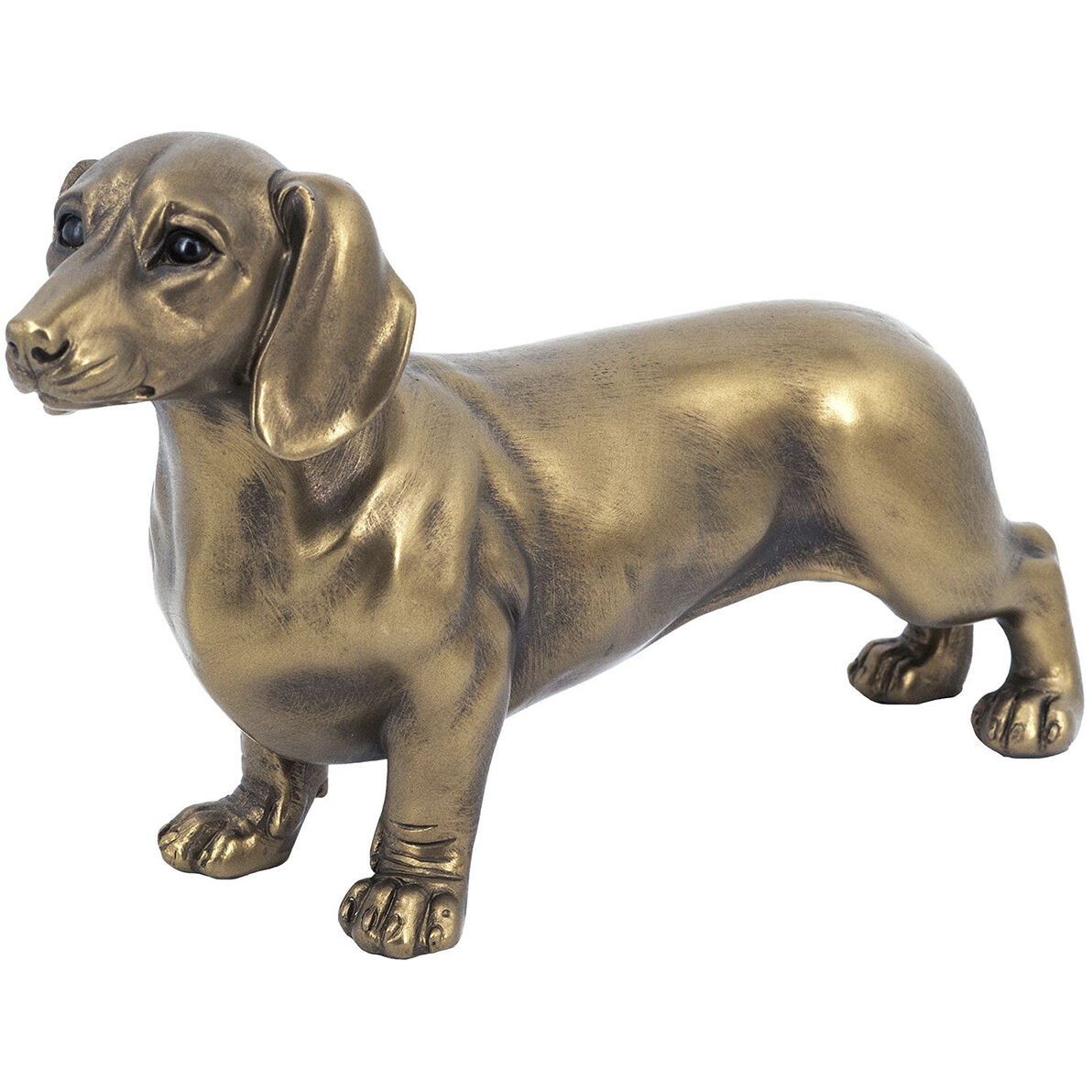 Lifelike Dachshund Copper Figurine