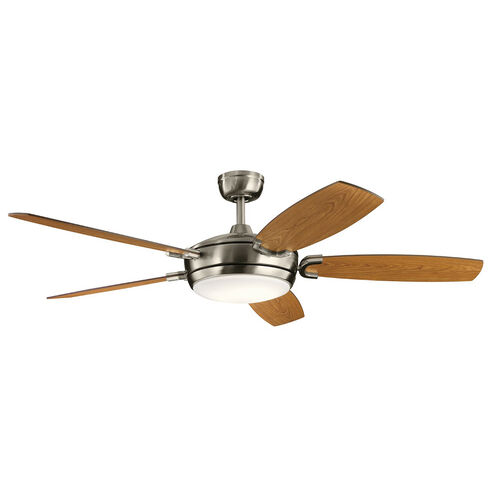 Trevor 60 inch Brushed Stainless Steel with Walnut Blades Ceiling Fan