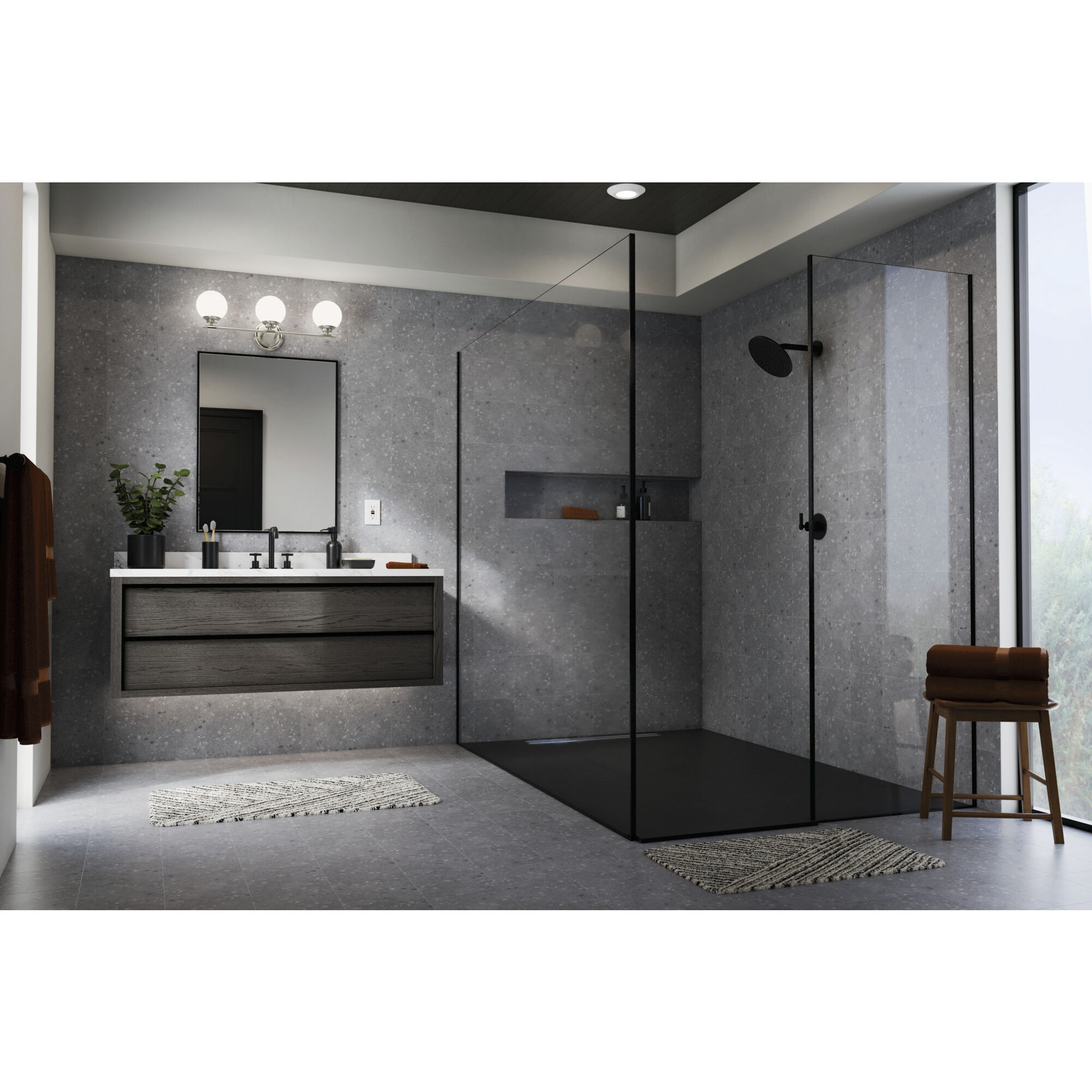 Benno 3 Light 24.5 inch Polished Nickel Bath Bracket Wall Light, 3 Arm