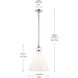 Laria 1 Light Polished Nickel Pendant Ceiling Light in Opal