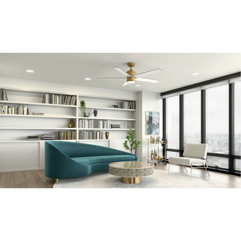 Brahm 56 inch Natural Brass with Walnut Blades Ceiling Fan