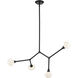 Cassius 4 Light 5.25 inch Black Chandelier Ceiling Light, Convertible
