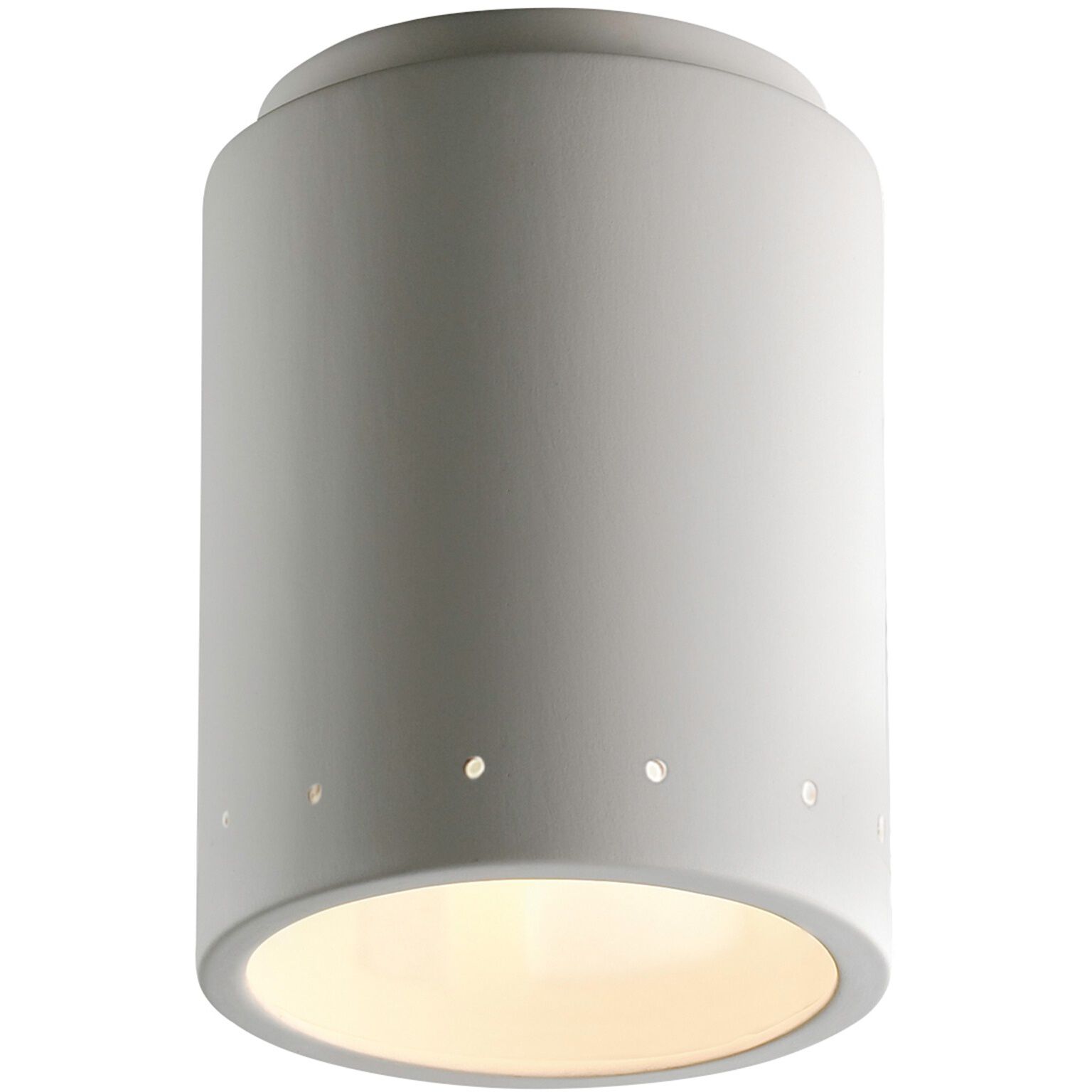 Radiance Cylinder LED 6.5 inch White Crackle Outdoor Flush-Mount