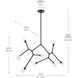 Cassius 8 Light 32 inch Black Chandelier Ceiling Light, Convertible