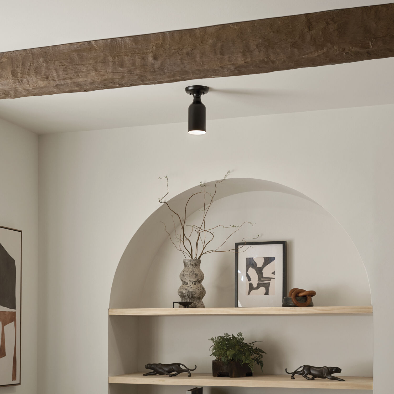 Kichler 52598BK Sisu LED 5 inch Black Semi Flush Mount Ceiling Light