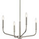 Madden 4 Light Brushed Nickel Chandelier/Semi Flush Ceiling Light