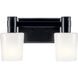 Adani 2 Light 14.5 inch Black Bath Bracket Wall Light, 2 Arm