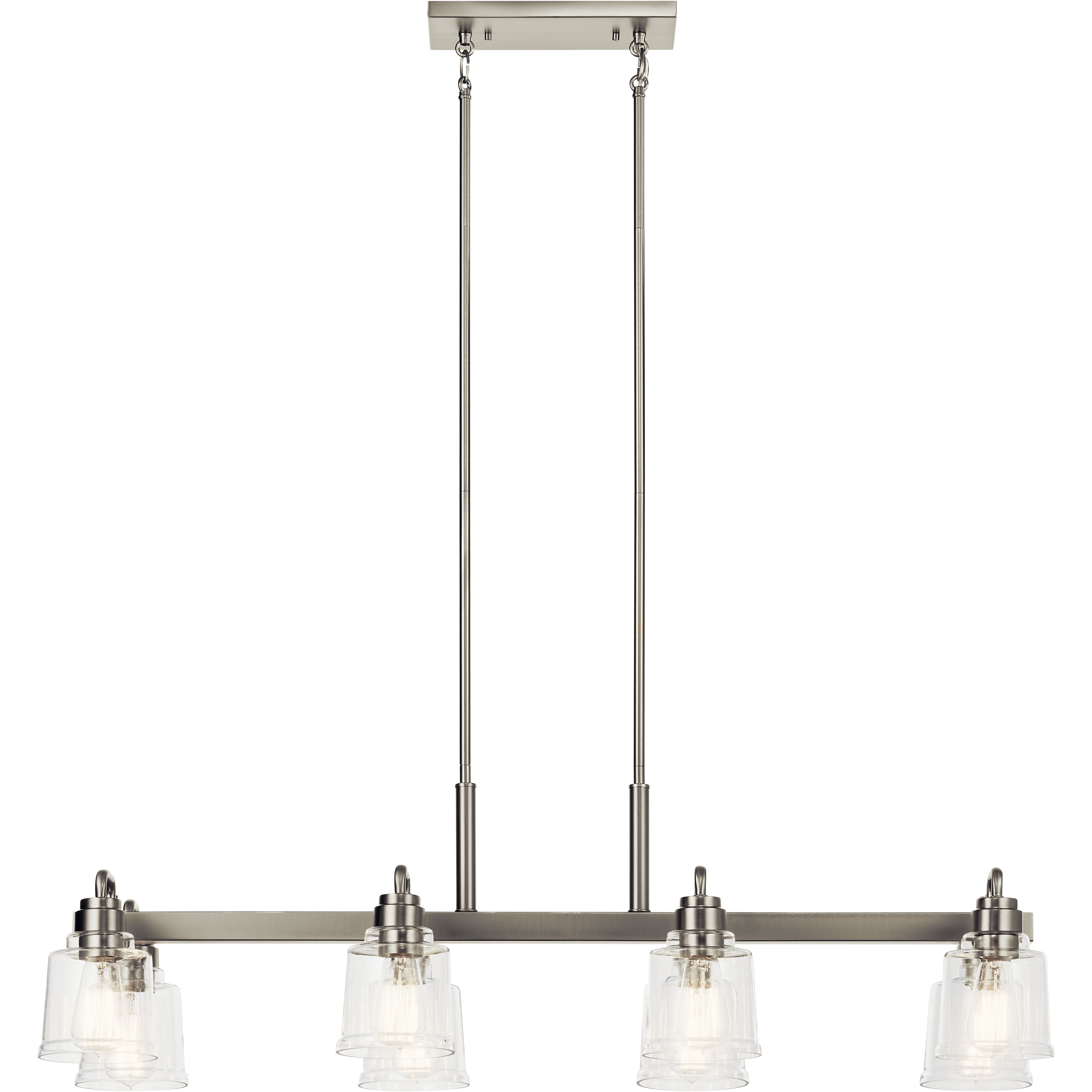 Aivian 8 Light 17.75 inch Nickel Textured Chandelier Linear Ceiling Light