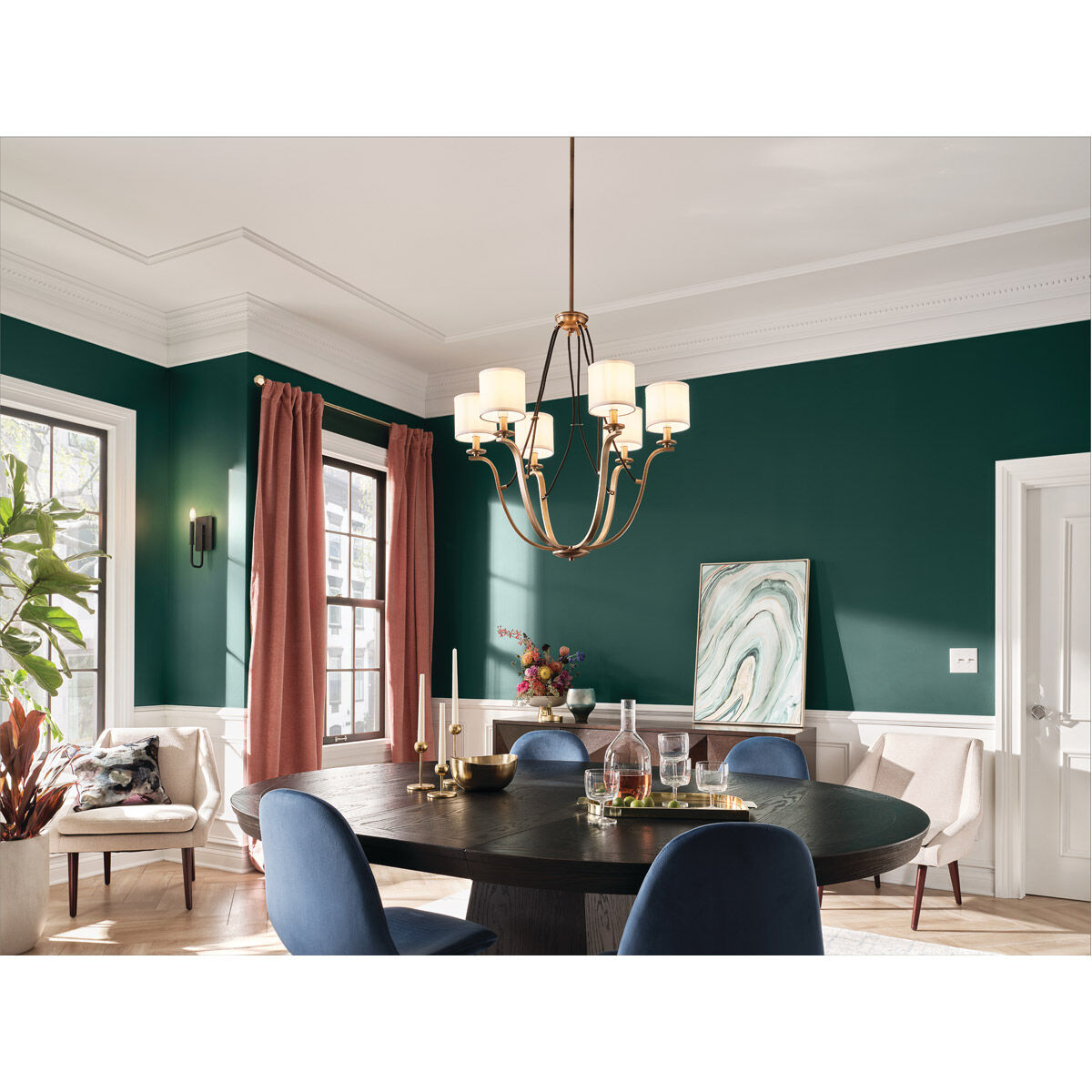 Thisbe 6 Light 27.5 inch Natural Brass Chandelier 1 Tier Medium Ceiling Light, 1 Tier Medium