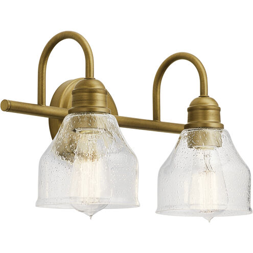 Avery 2 Light 15 inch Natural Brass Wall Mt Bath 2 Arm Wall Light